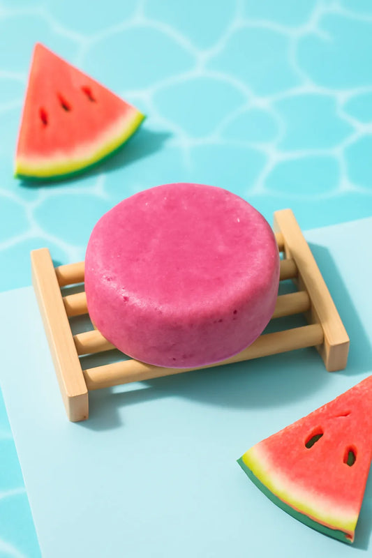 Herbal shampoo bar product close-up