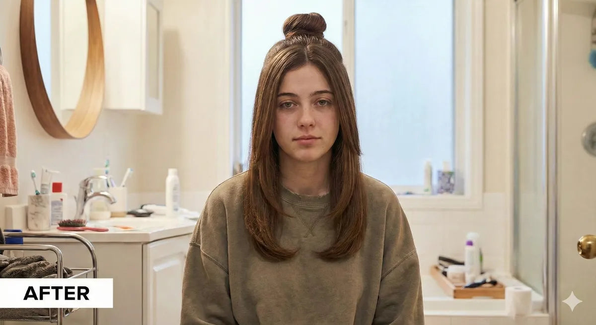 After using Champi Hair Oil – smooth, shiny hair