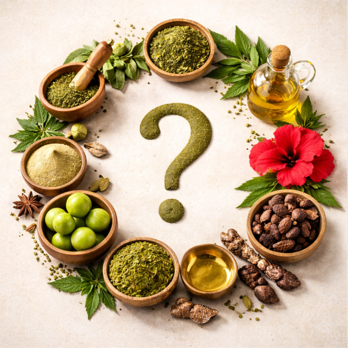 Ayurvedic hair care frequently asked questions graphic