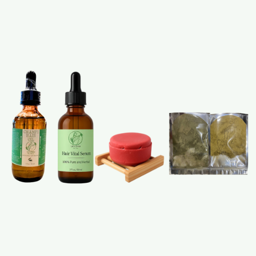 Ayurvedic hair care routine illustration