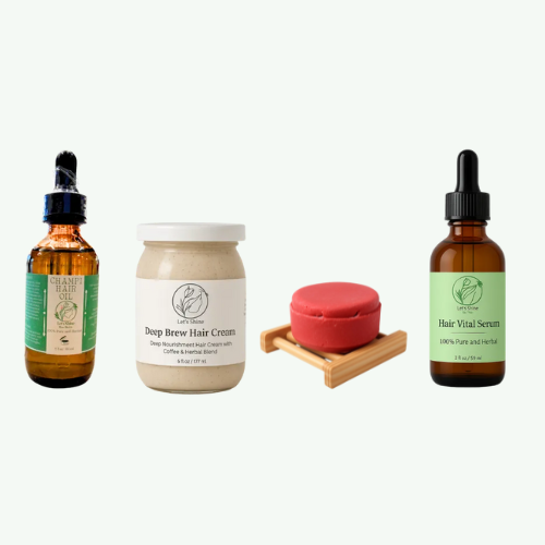 Herbal hair care benefits infographic