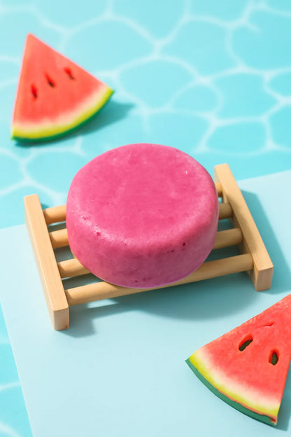 Herbal shampoo bar product close-up